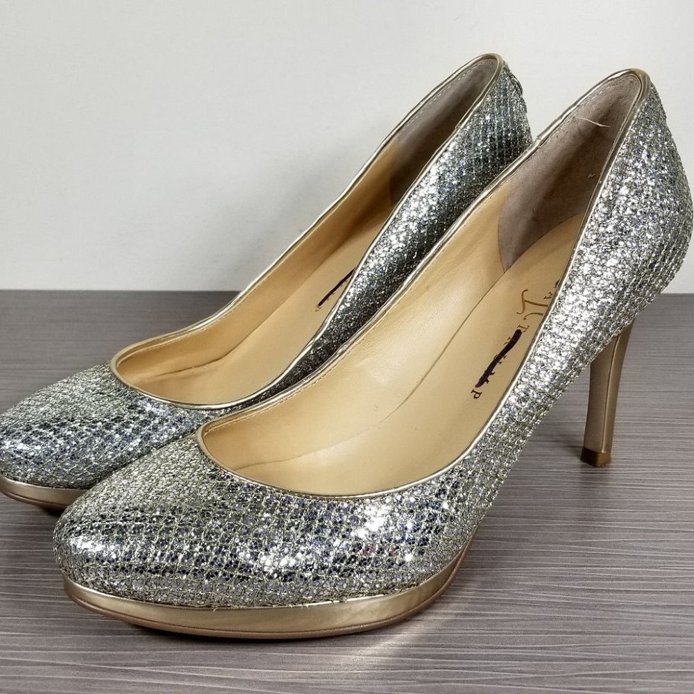 Ivanka Trump Sophia Pump, Silver Snakeskin, Womens Size 7 M